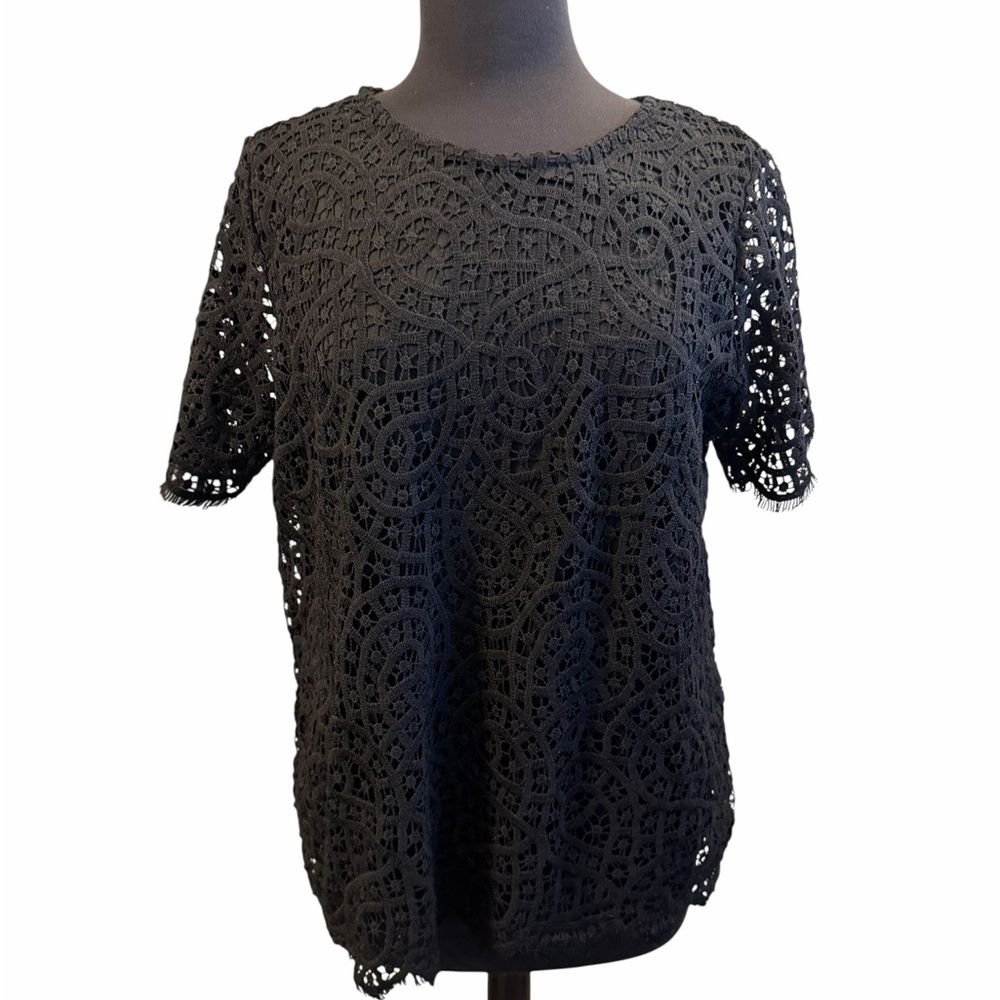 Authentic Philosophy Black Crochet Top